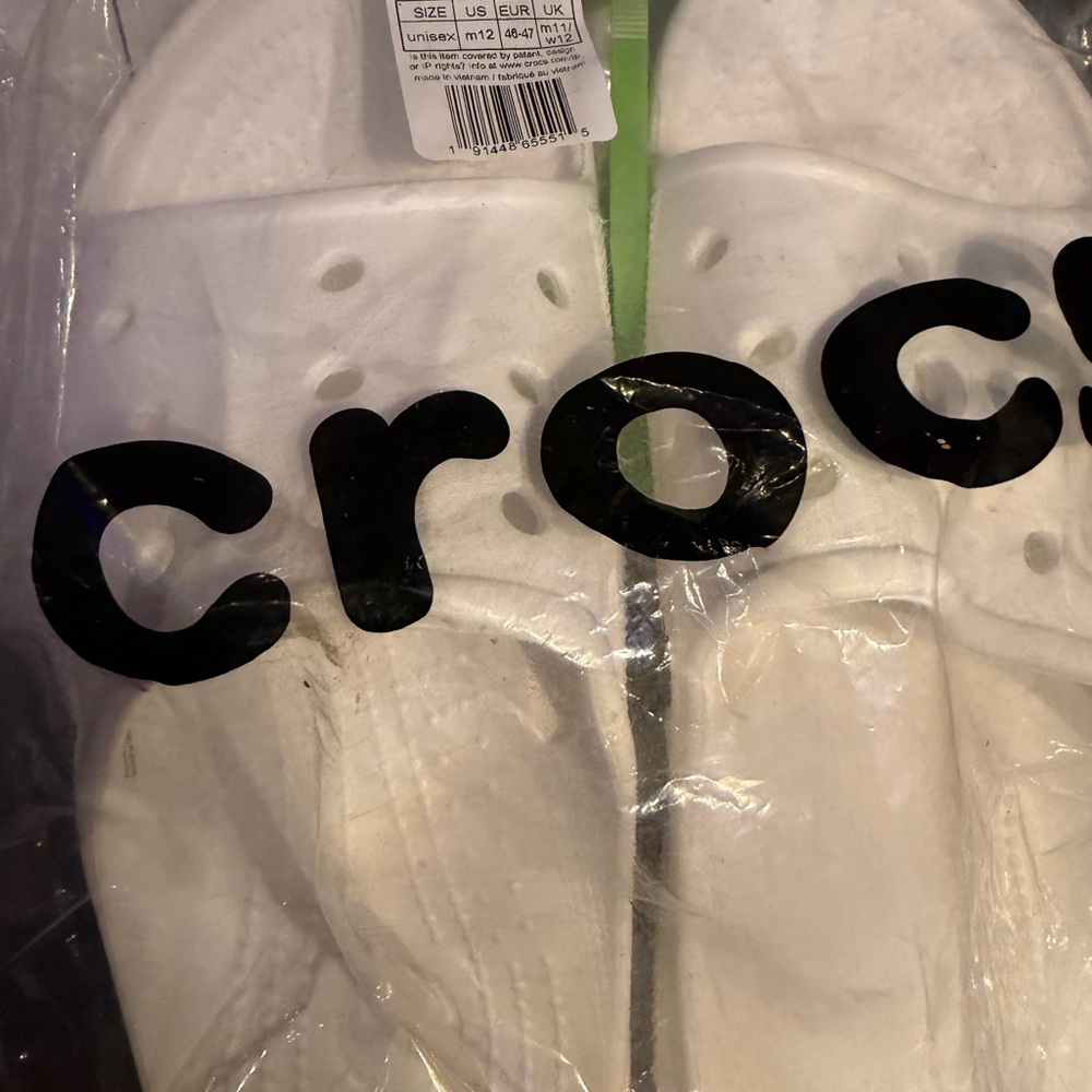 White Crocs Unisex baya slide